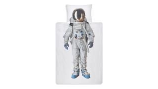 eenpersoons dekbedovertrek kind astronaut snurk